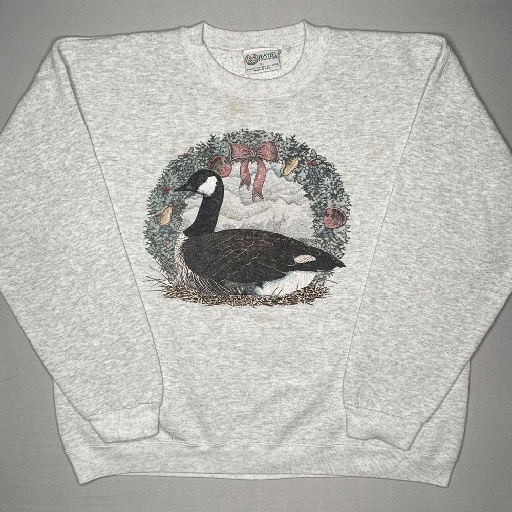Vintage 90s Canada Goose Sweatshirt XL USA Made Wildlife Hunting Duck Nature